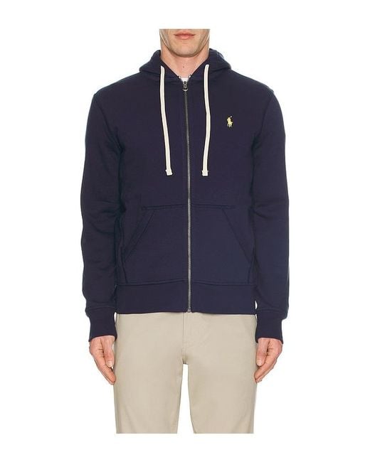 Polo Ralph Lauren Blue Fleece Full Zip Hoodie for men