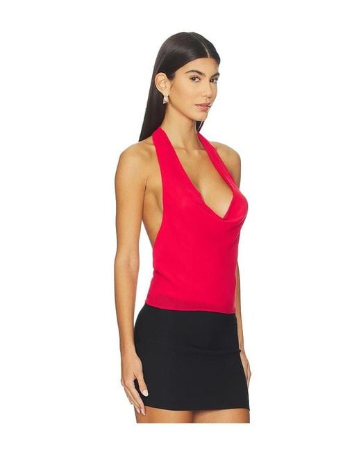 Frankie's Bikinis Red Serenity Chiffon Halter Top