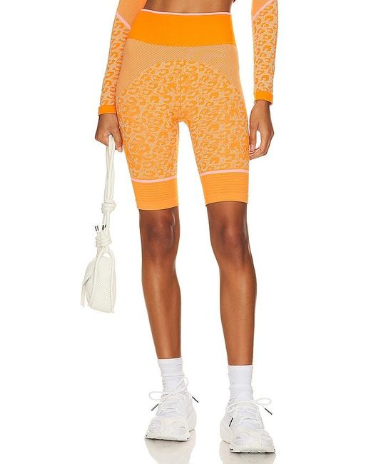 Adidas By Stella McCartney Orange NAHTLOSE YOGA-BIKE-SHORTS TRUE STRENGTH
