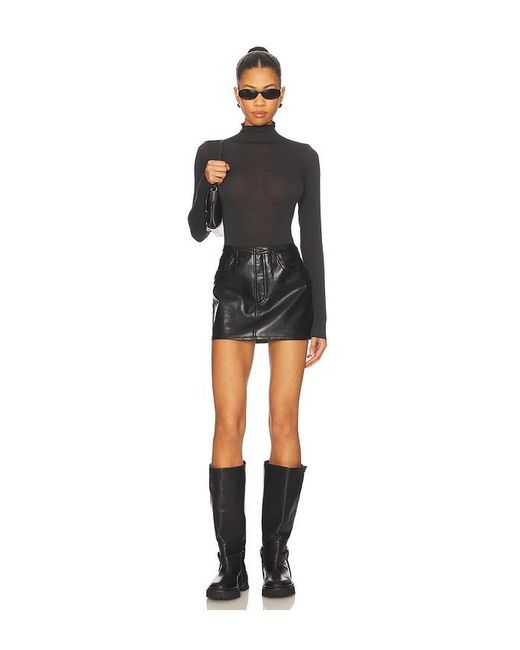 Agolde Black Keira Mini Skirt
