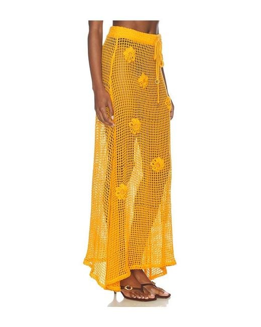 Maaji Yellow Golden Blossom Glacier Maxi Skirt