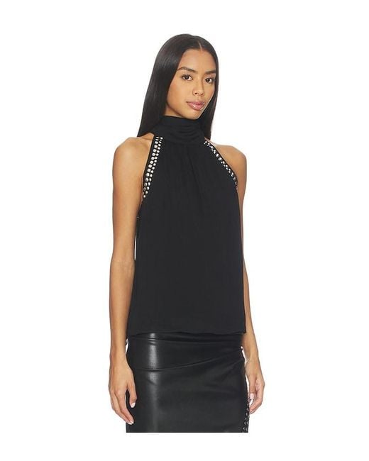 Generation Love Black Brenna Studded Halter Blouse