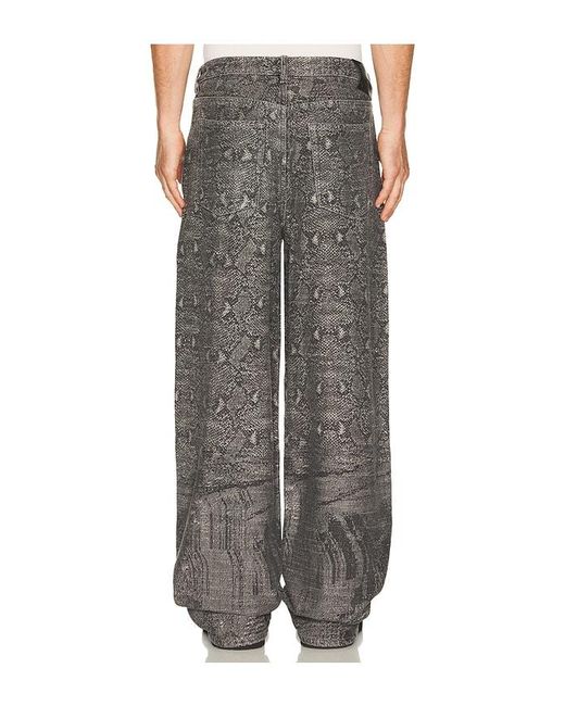 Daily Paper Black Denim Snake Oversized Jeans for men