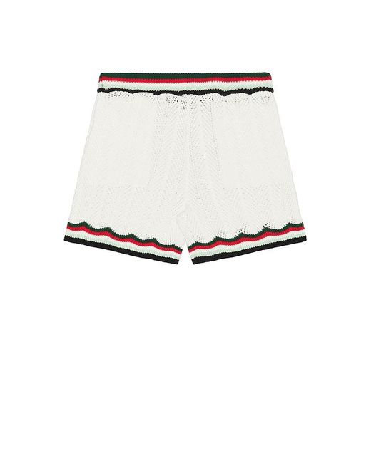 メンズ Casablanca Chevron Faux Crochet Shorts White