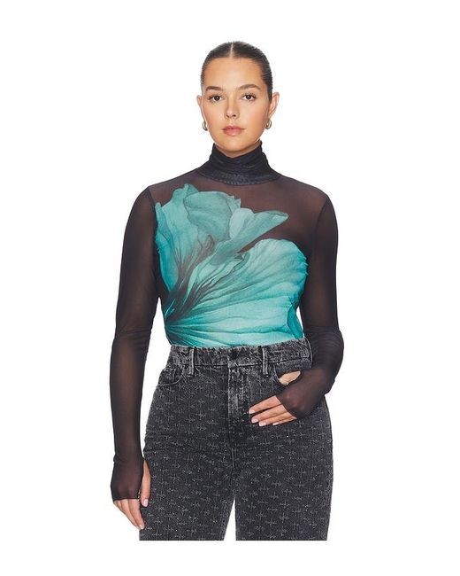AFRM Blue Zadie Power Mesh Top