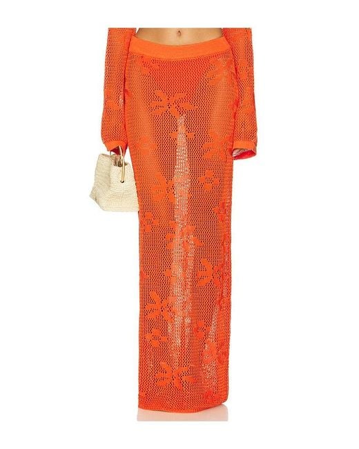 SNDY'S Orange Terra Maxi Skirt