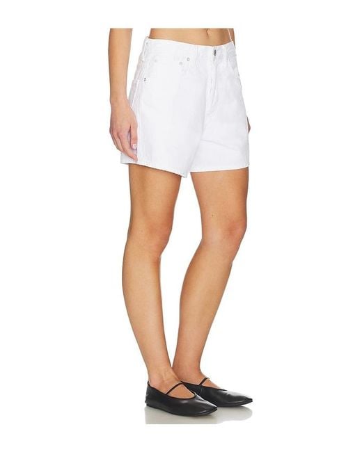 Agolde White Leith Oversized Shorts