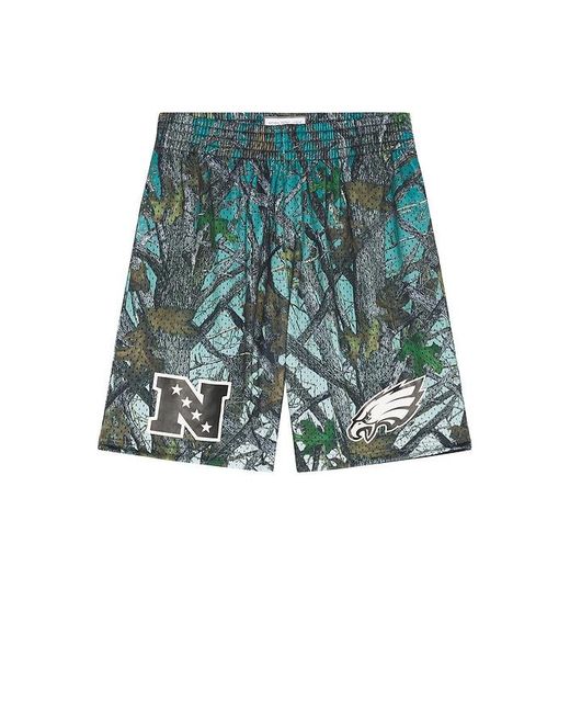 Mitchell & Ness Blue Nfl Philadelphia Eagles Quiet Blaze 7 Mesh Shorts for men