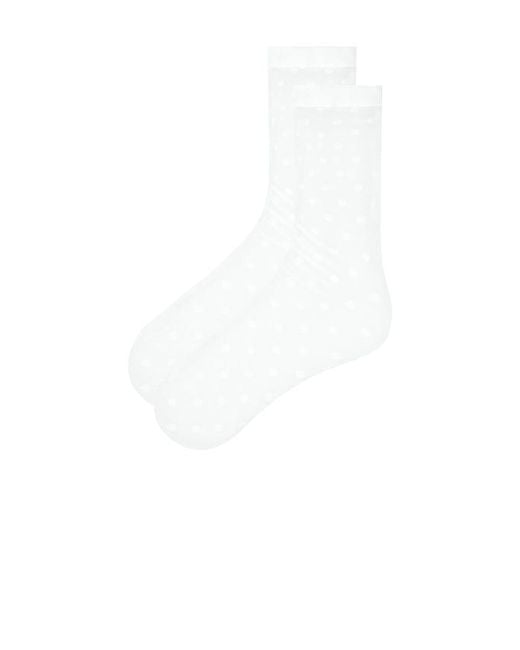 Wolford White Daisy Socks