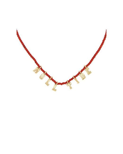 BaubleBar Red University Of Alabama Beaded Slogan Necklace