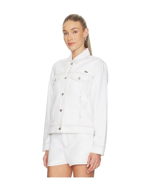 Lacoste White Slim Fit Denim Jacket