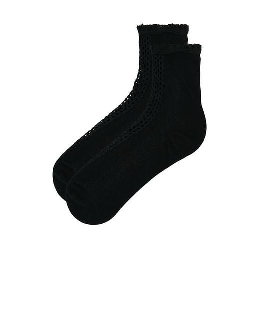 Free People Black Rubies Crochet Socks