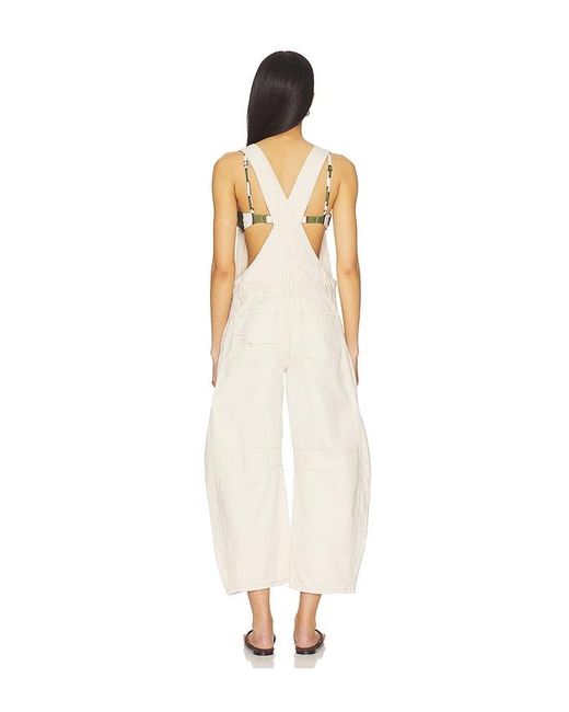 Free People White Good Luck Overall