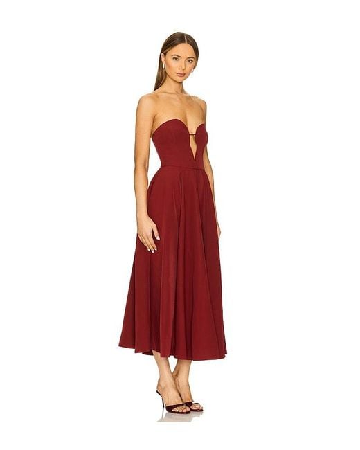 Bardot Red X Revolve Opal Volume Midi Dress
