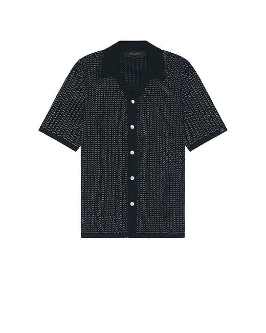 Rag & Bone Blue Avery Button Up Shirt for men