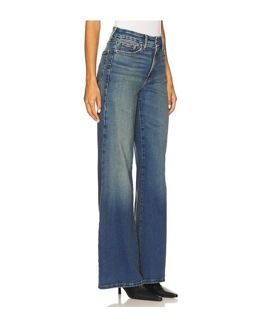 GOOD AMERICAN Blue Soft Tech Good Waist Palazzo Jeans