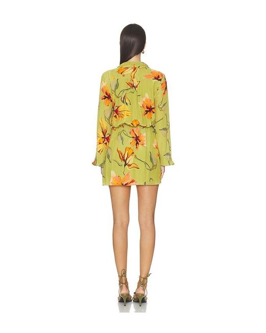 Rococo Sand Yellow Mini Dress With Detachable Belt
