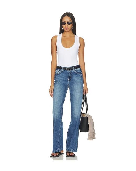 L'Agence Blue Clayton Wide Leg Pant