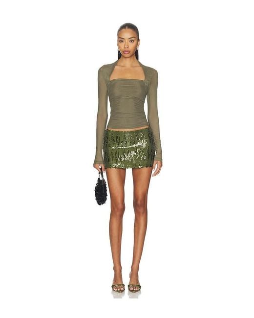 Madison The Label Green Zenith Mini Skirt