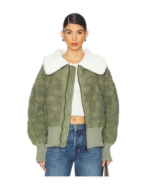 Free People Green Cardigan Aus Webpelz Cozy Up
