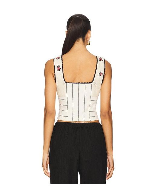 Free People Black Rose Bud Knit Top