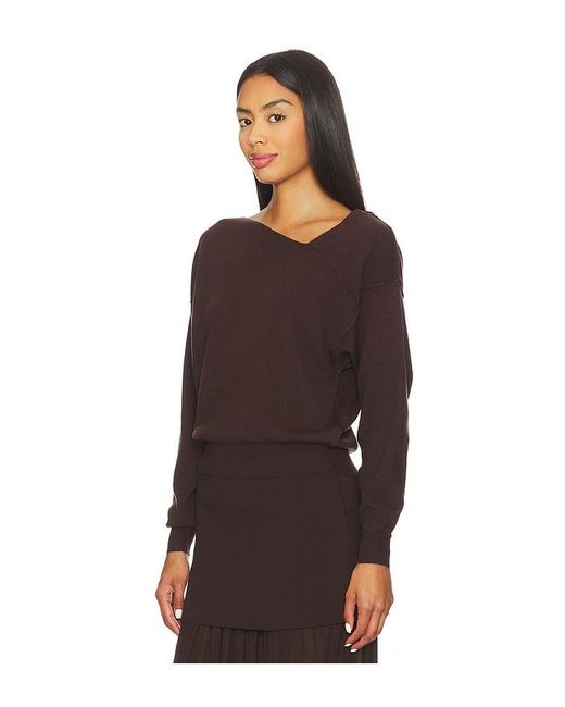 Line & Dot Brown Favorite Off Shoulder Sweater
