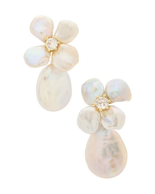 Shashi White Fleur De Cleo Earring