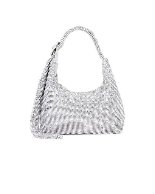 Olga Berg White Calypso Crystal Shoulder Bag