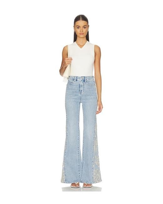 Veronica Beard Blue Joplin Wide Flare Jeans