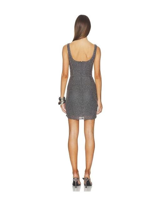 L'Agence Blue Inori Beaded Mini Dress