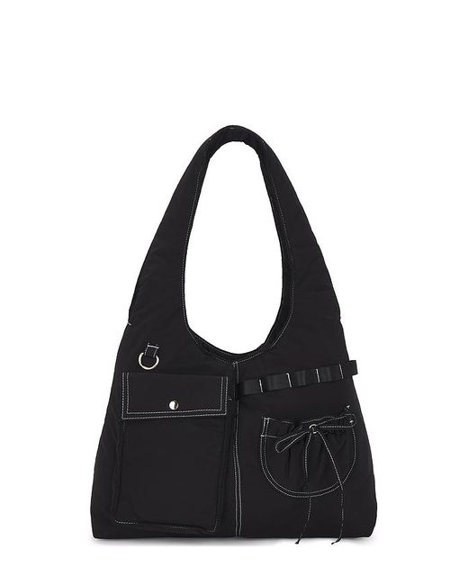 Damson Madder Black Multi Pocket Roisin Bag