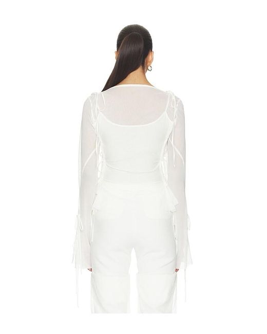 MARRKNULL White Oberteil Patchwork Chiffon