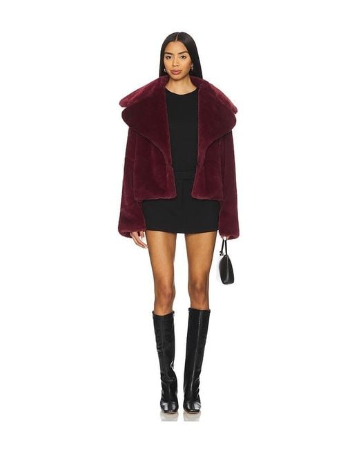 superdown Red X Emma Leger Willow Faux Fur Coat