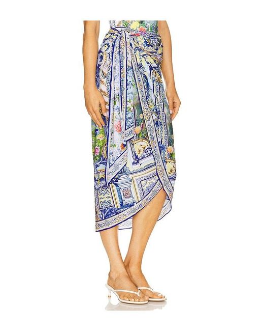 Camilla Blue Long Eyelet Sarong