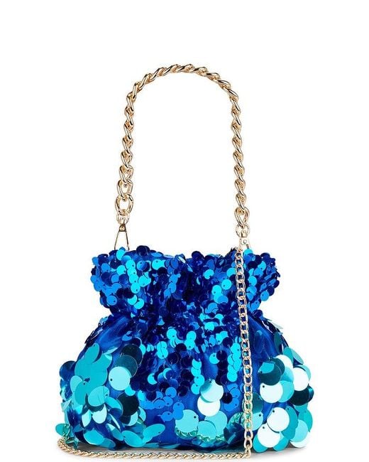 Olga Berg Blue Pedro Sequin Pouch
