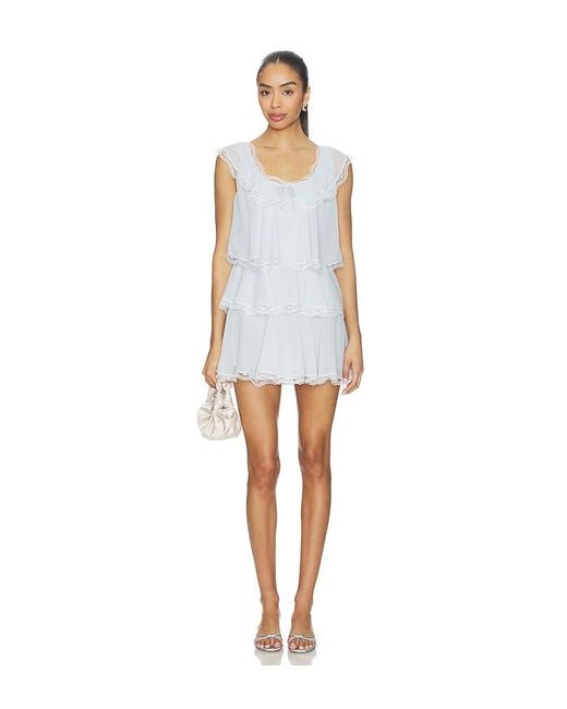 For Love & Lemons White Taylor Mini Dress