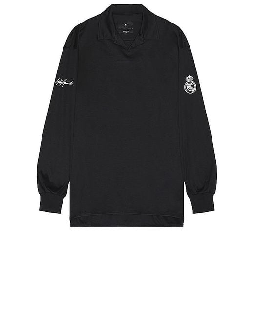 Y-3 Black X Real Madrid Long Sleeve Polo for men
