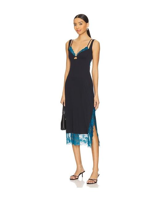 Free People X Intimately Fp Party Crasher Midi Slip Dress in Blue | Lyst