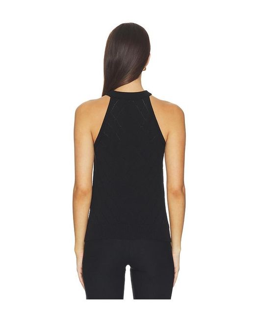 Balmain Black Halterneck Quilted Light Wool Top
