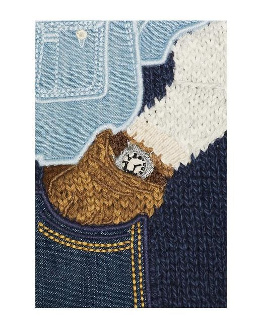 Polo Ralph Lauren Blue Polo Bear Linen-Cotton Sweater for men
