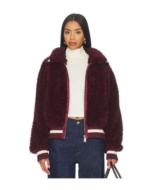 Essentiel Antwerp Red Iwill Faux Fur Jacket