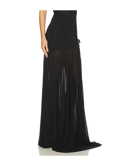 Atlein Black Long Godet Skirt