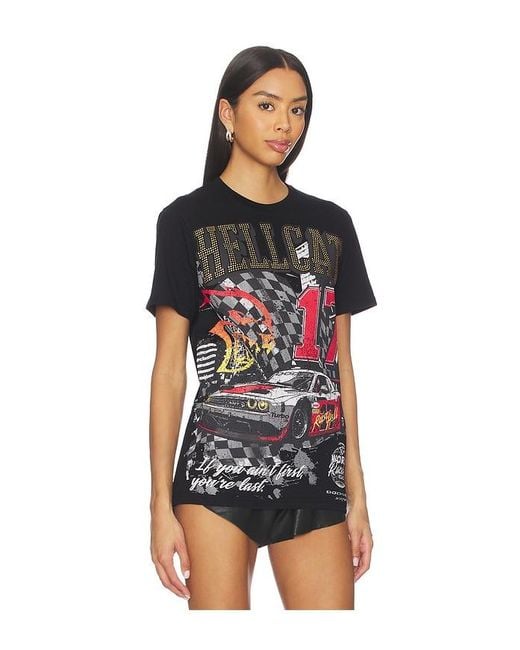 Reason Black Dodge Hellcat Rhinestone Tee