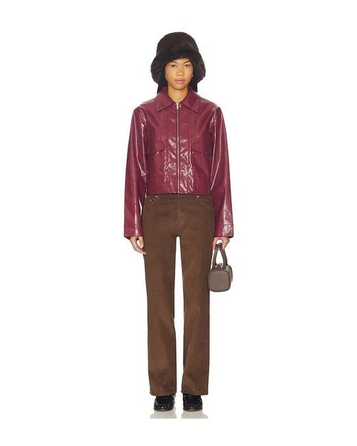 superdown Red Leighton Faux Leather Jacket