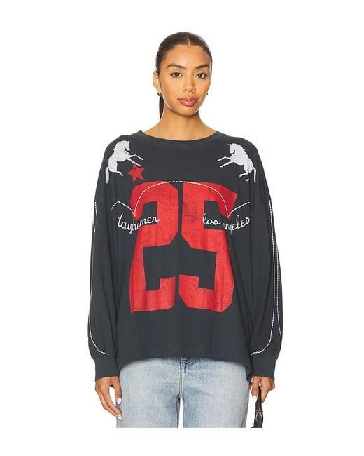 Camiseta Manga Larga Los Angeles En Color Charcoal Talla Daydreamer de color Red