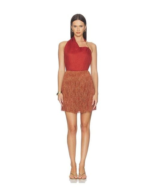 AZULU Red Palmer Dress