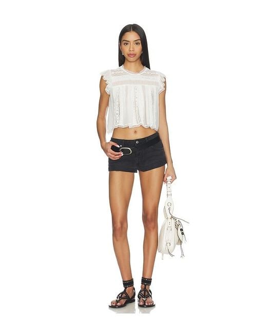 Free People White Sun Drenched Blouse