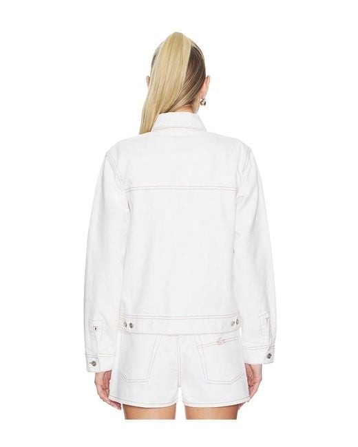 Lacoste White Slim Fit Denim Jacket