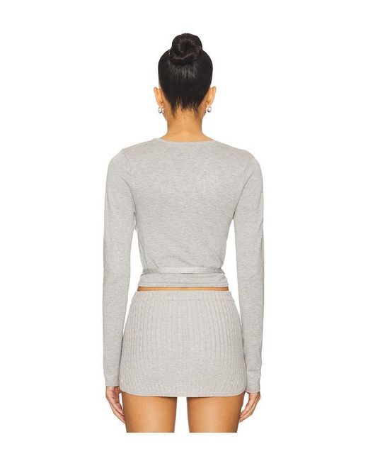 Frankie's Bikinis White Whisper Knit Wrap Top