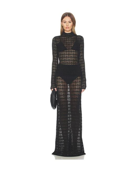 Nbd Black Kyriah Pointelle Maxi Skirt